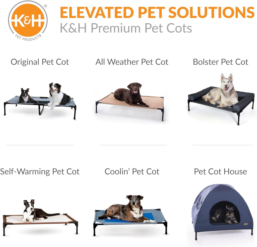 Original Pet Cot Elevated Dog Bed Chocolate/Black Mesh Large 30 X 42 X 7 Inches
